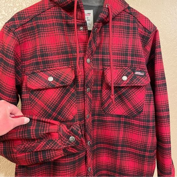 NWOT Dickies Flannel Fleece Jacket Coat Fall Winter Outdoor Men's Small Shacket - Picture 6 of 10